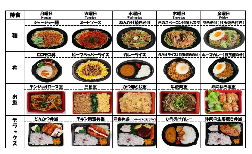 特食メニュー