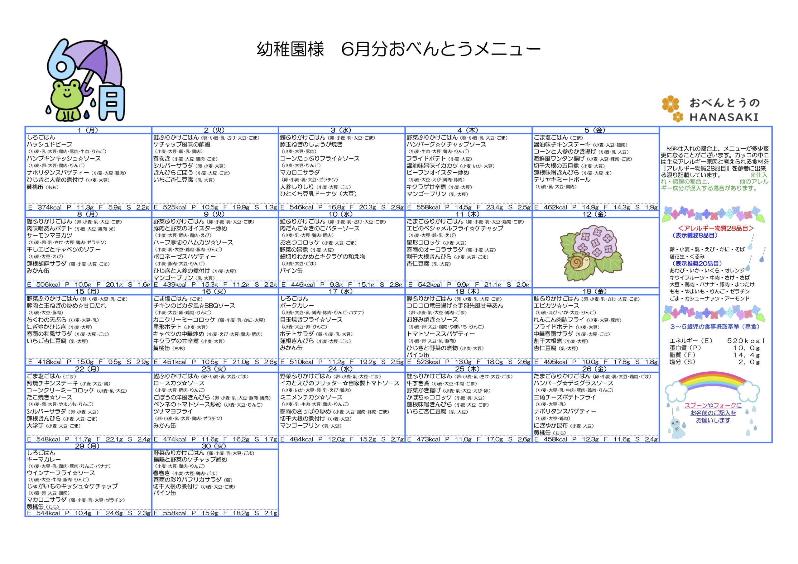 メニュー表